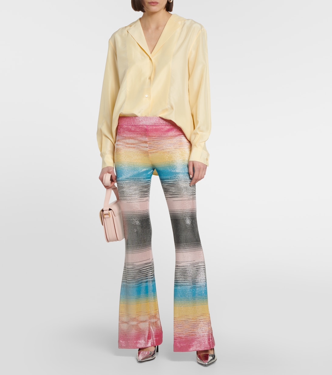 Lamé knit high-rise flares | Missoni