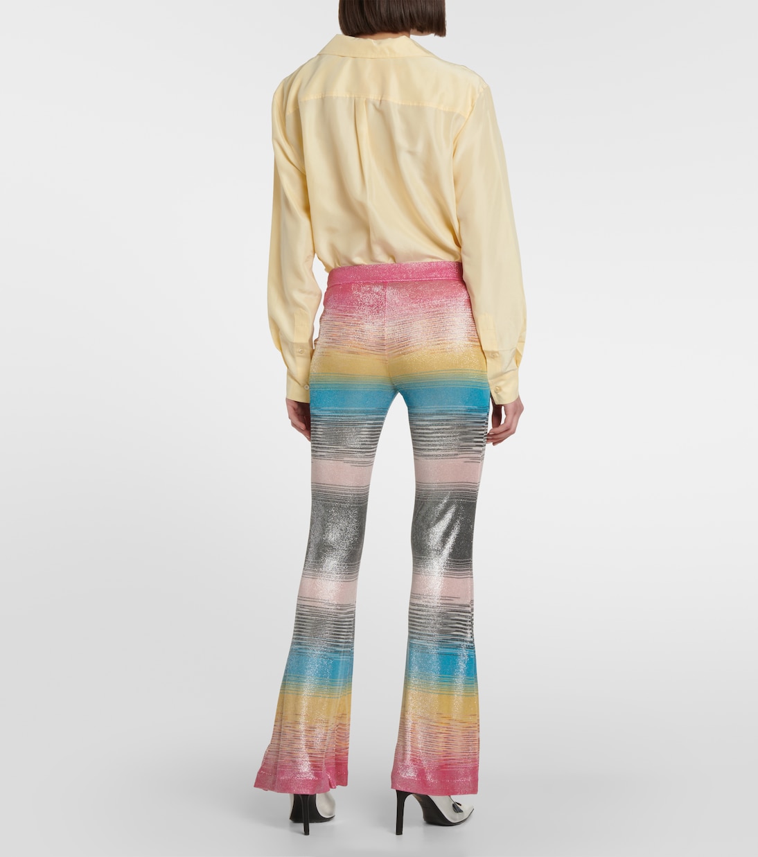 Lamé knit high-rise flares | Missoni
