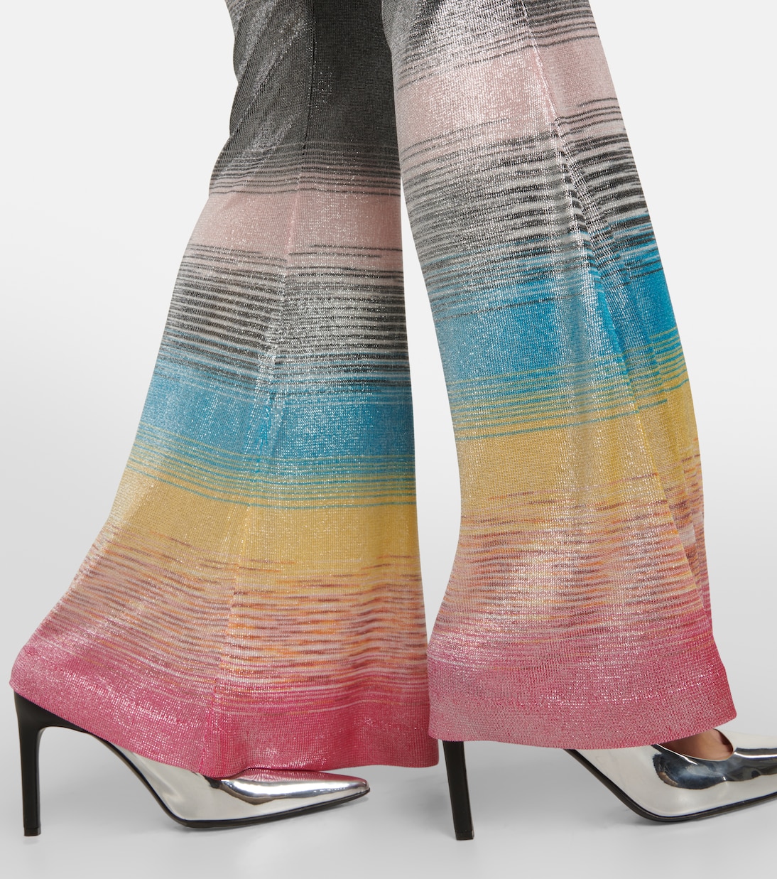 Lamé knit high-rise flares | Missoni
