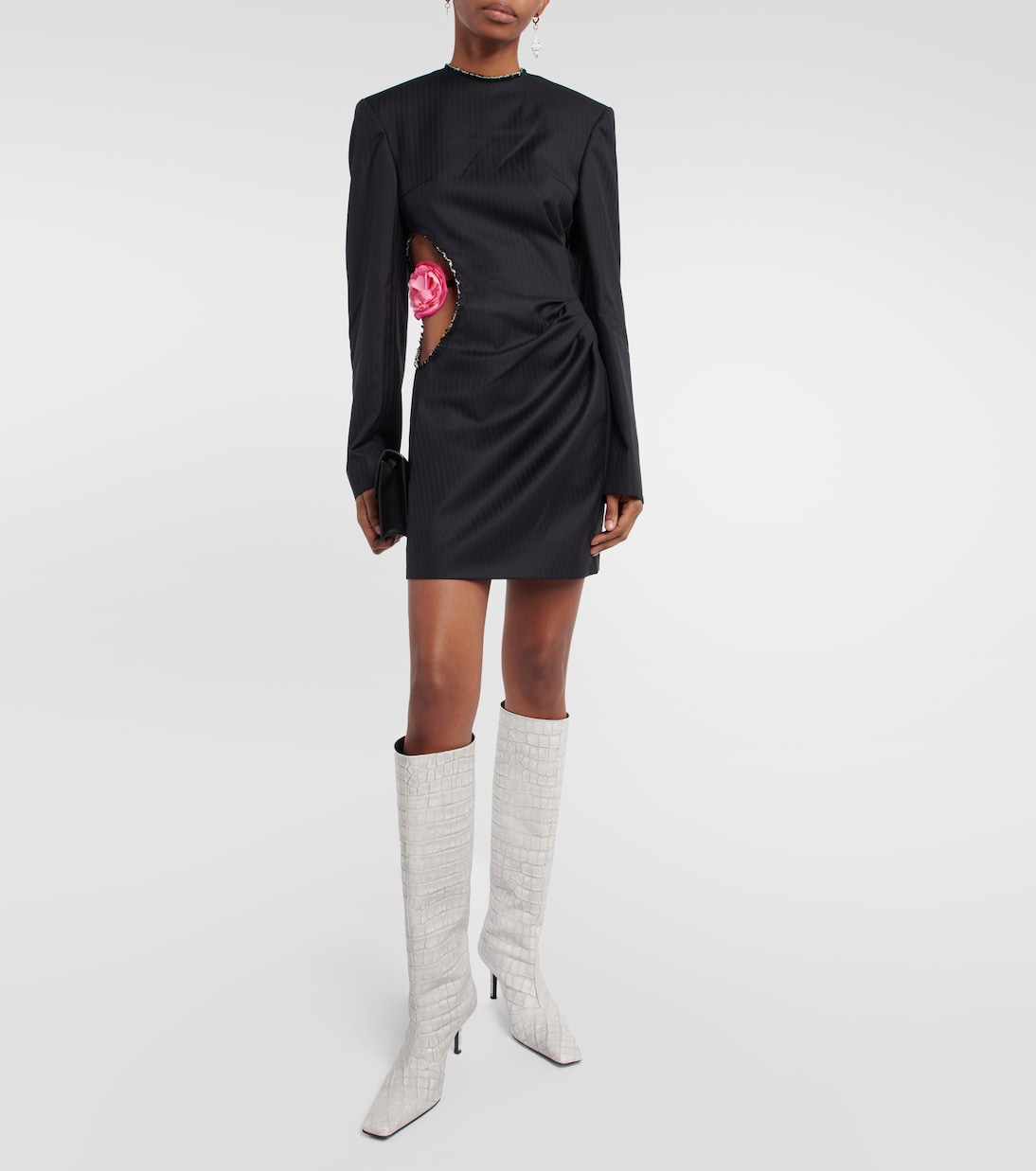 Embellished striped wool minidress | Acne Studios