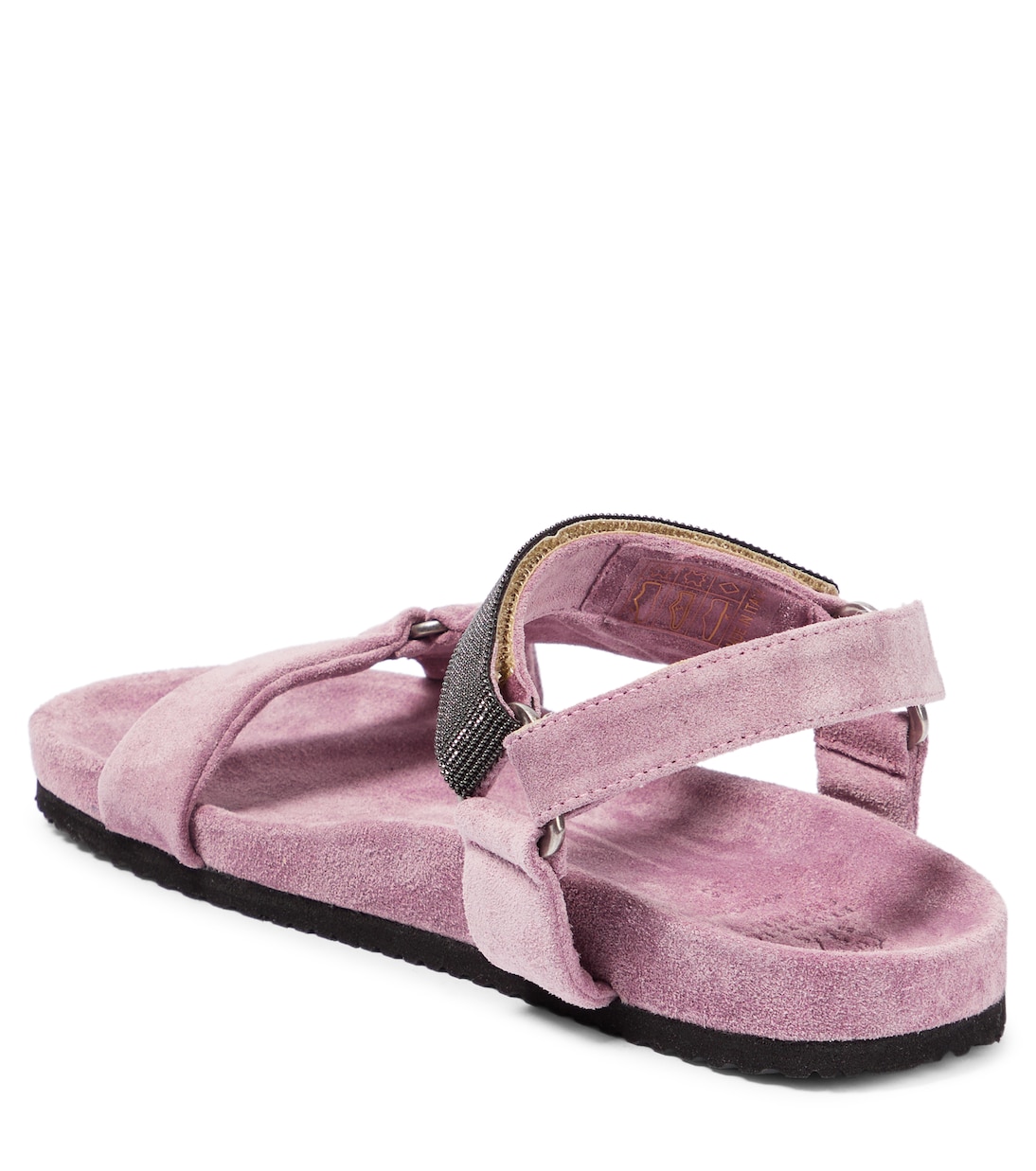 Embellished suede sandals | Brunello Cucinelli Kids