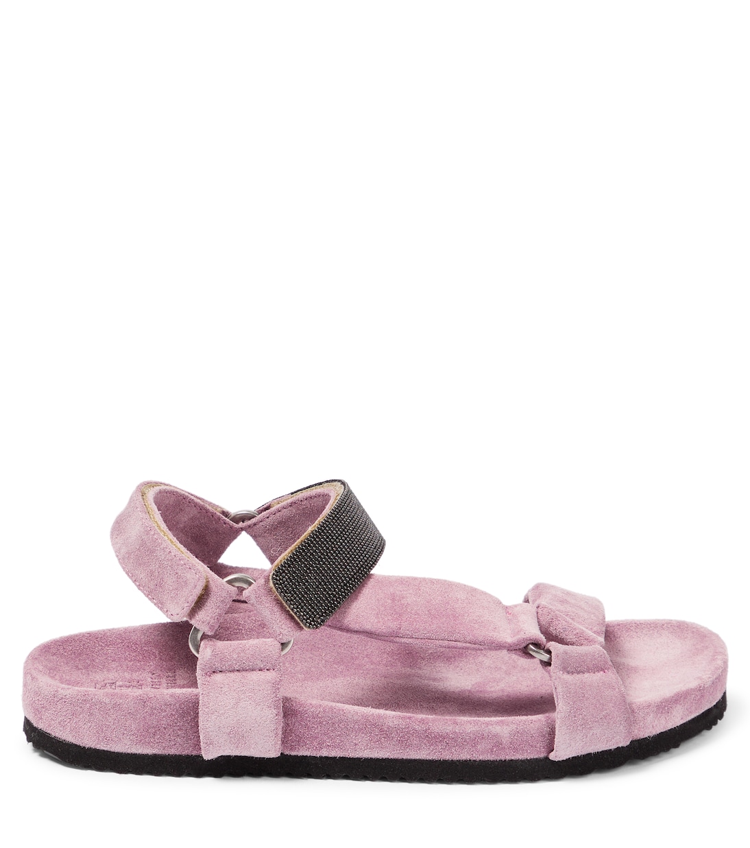 Embellished suede sandals | Brunello Cucinelli Kids