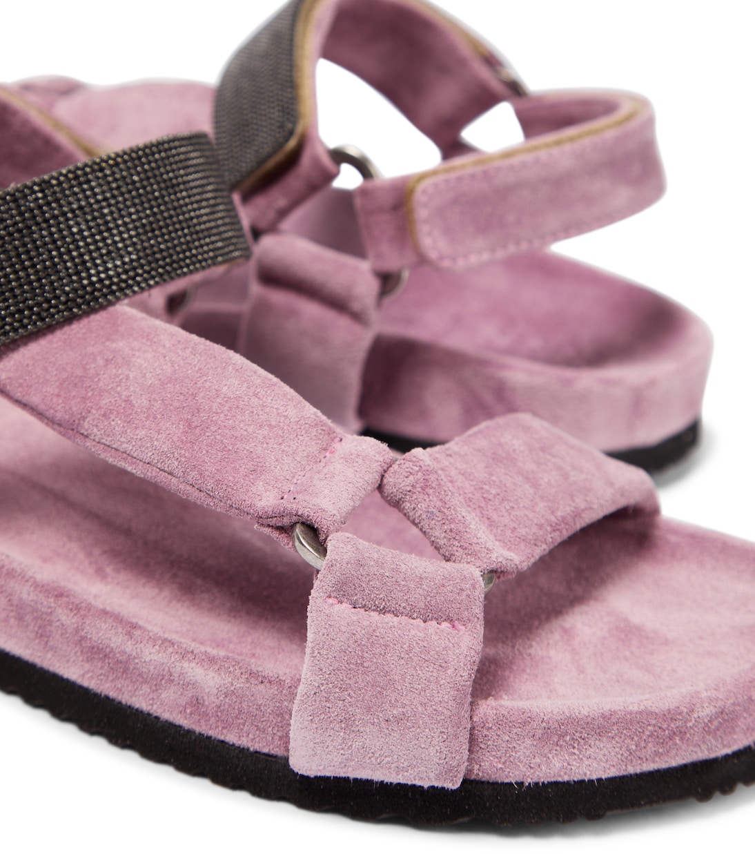 Embellished suede sandals | Brunello Cucinelli Kids