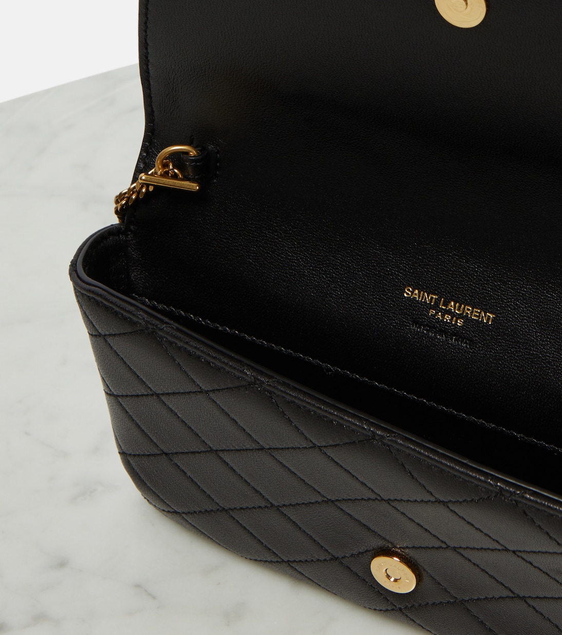 SAINT LAURENT Borsellino in pelle trapuntata Gaby per smartphone, stile giovane e trendy