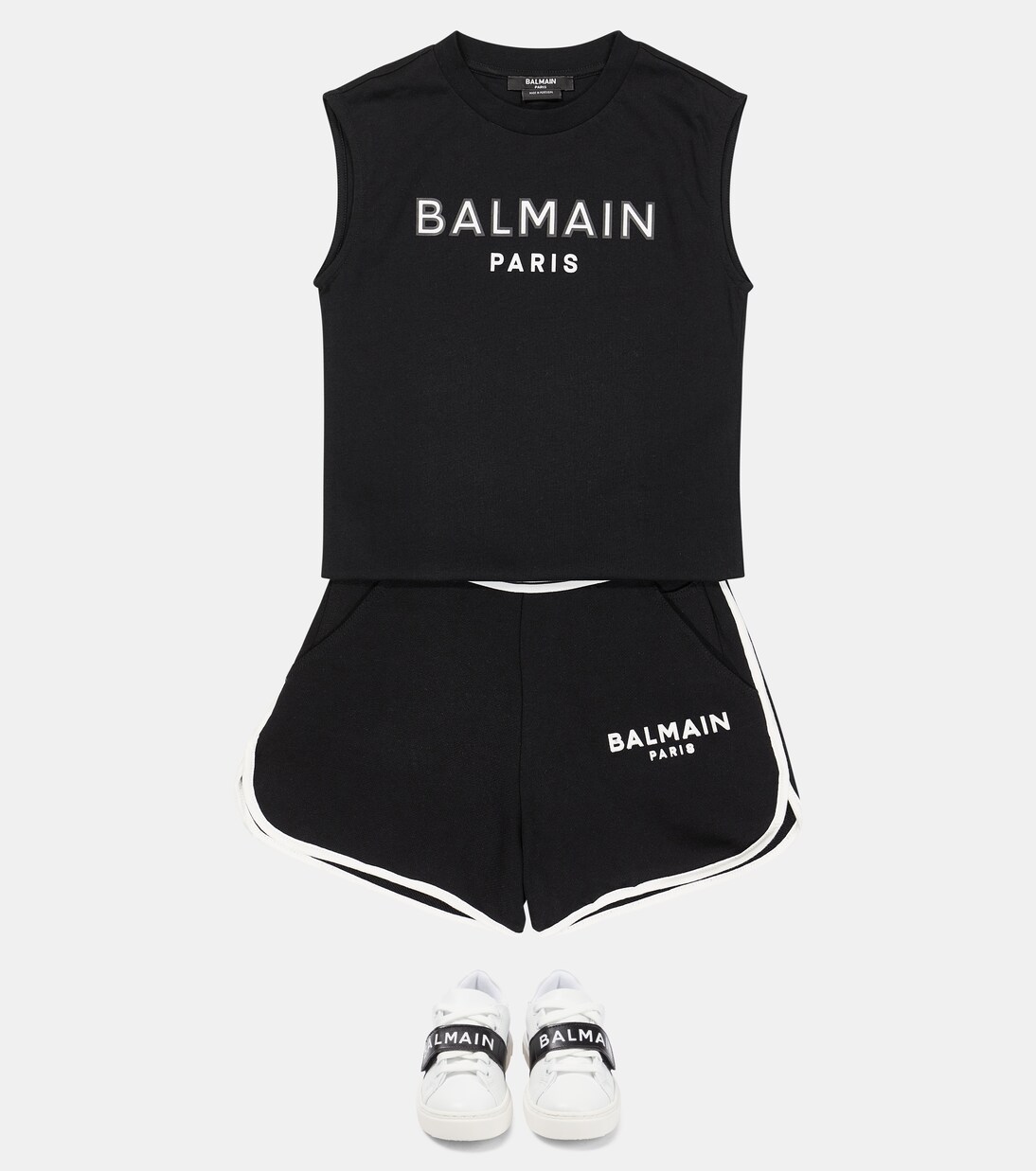Top in jersey di cotone con logo | Balmain Kids