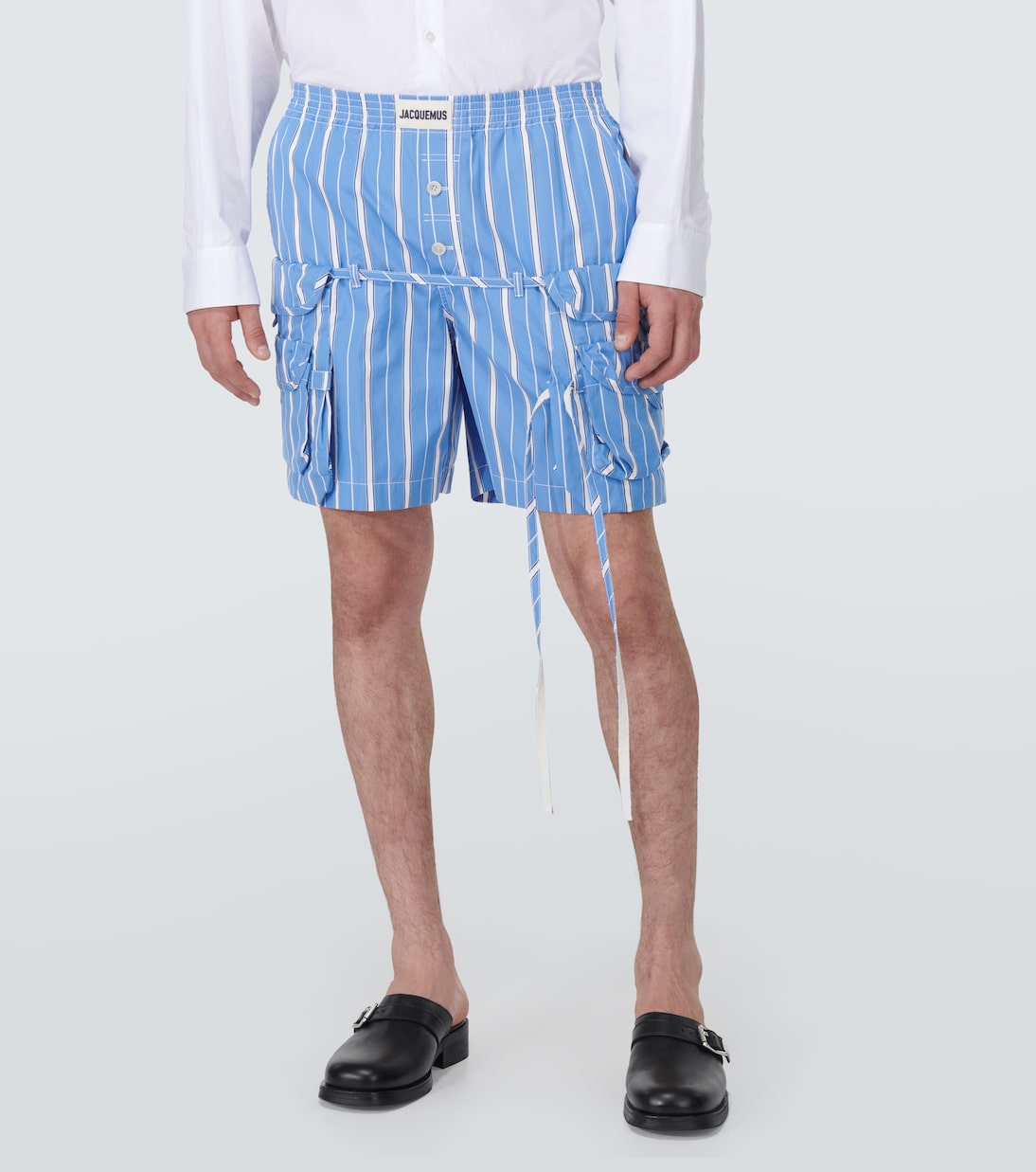 Striped cotton shorts shop