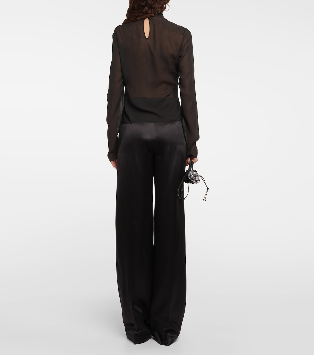 Blusa in seta con applicazione floreale | Magda Butrym