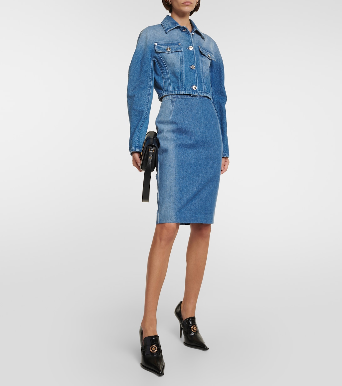 Jupe crayon en jean | Versace