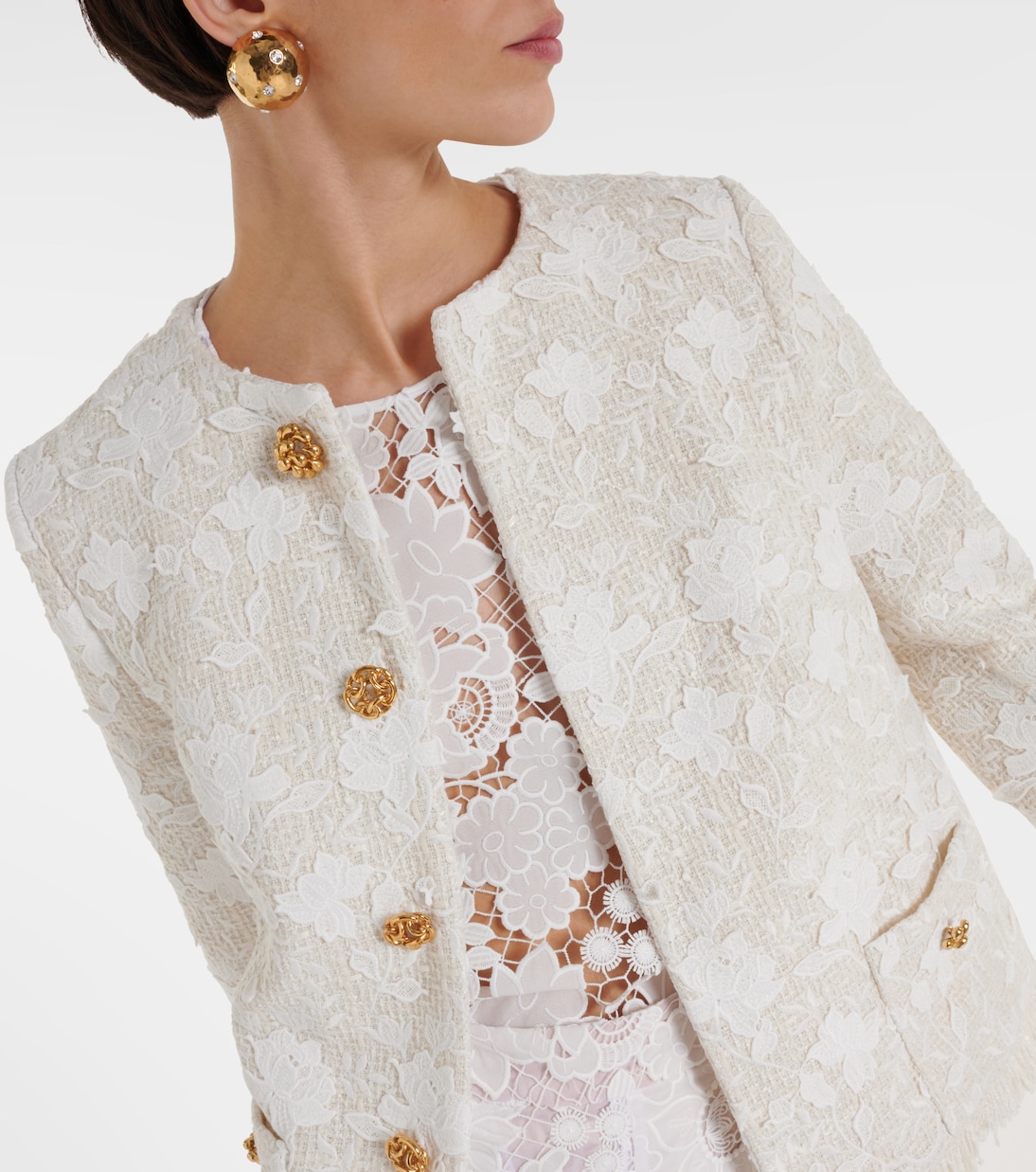 Veste Gardenia brodée en tweed | Oscar de la Renta