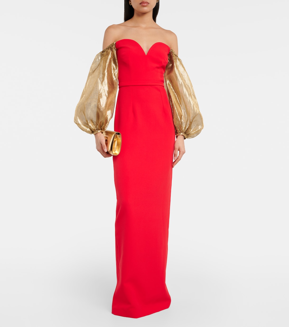 Off-Shoulder-Robe Auriel aus Crêpe | Safiyaa