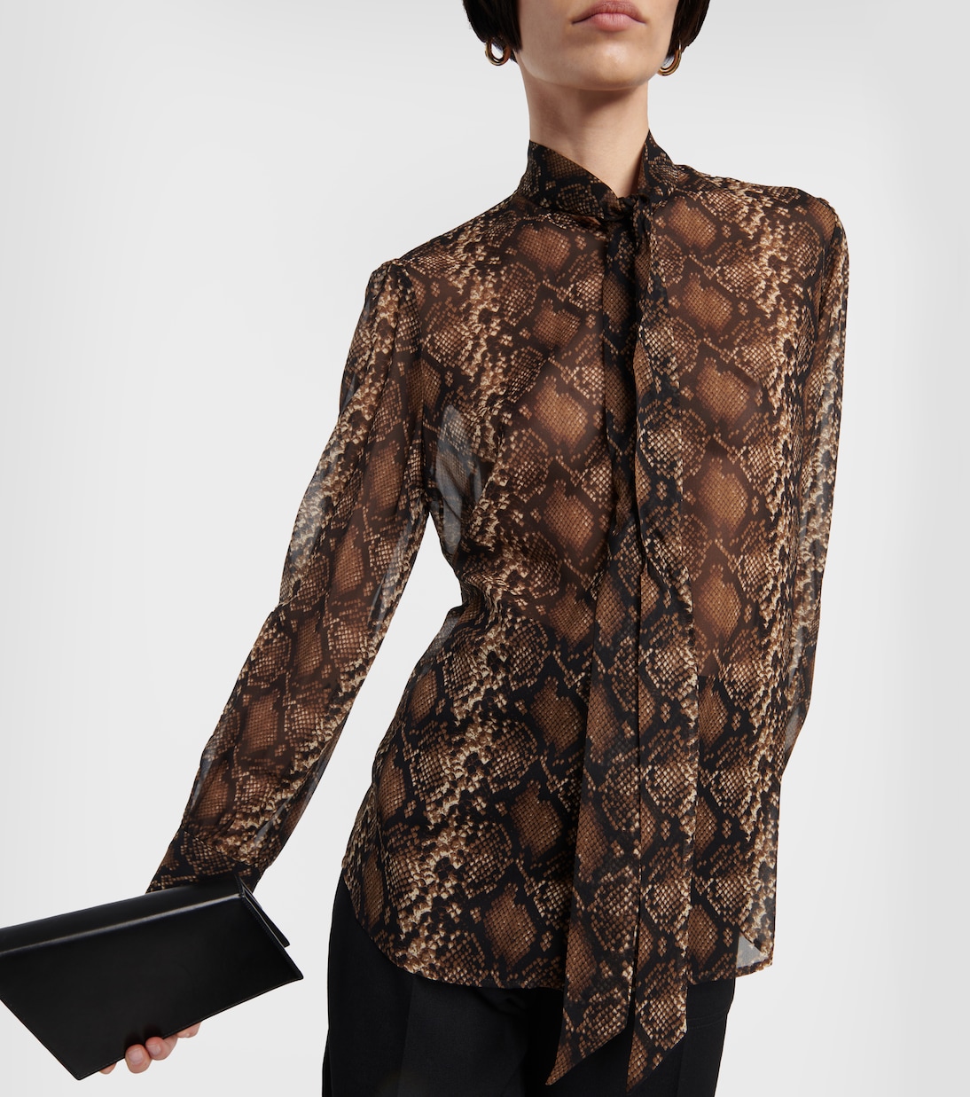Blusa Carina de seda con efecto serpiente | Nili Lotan