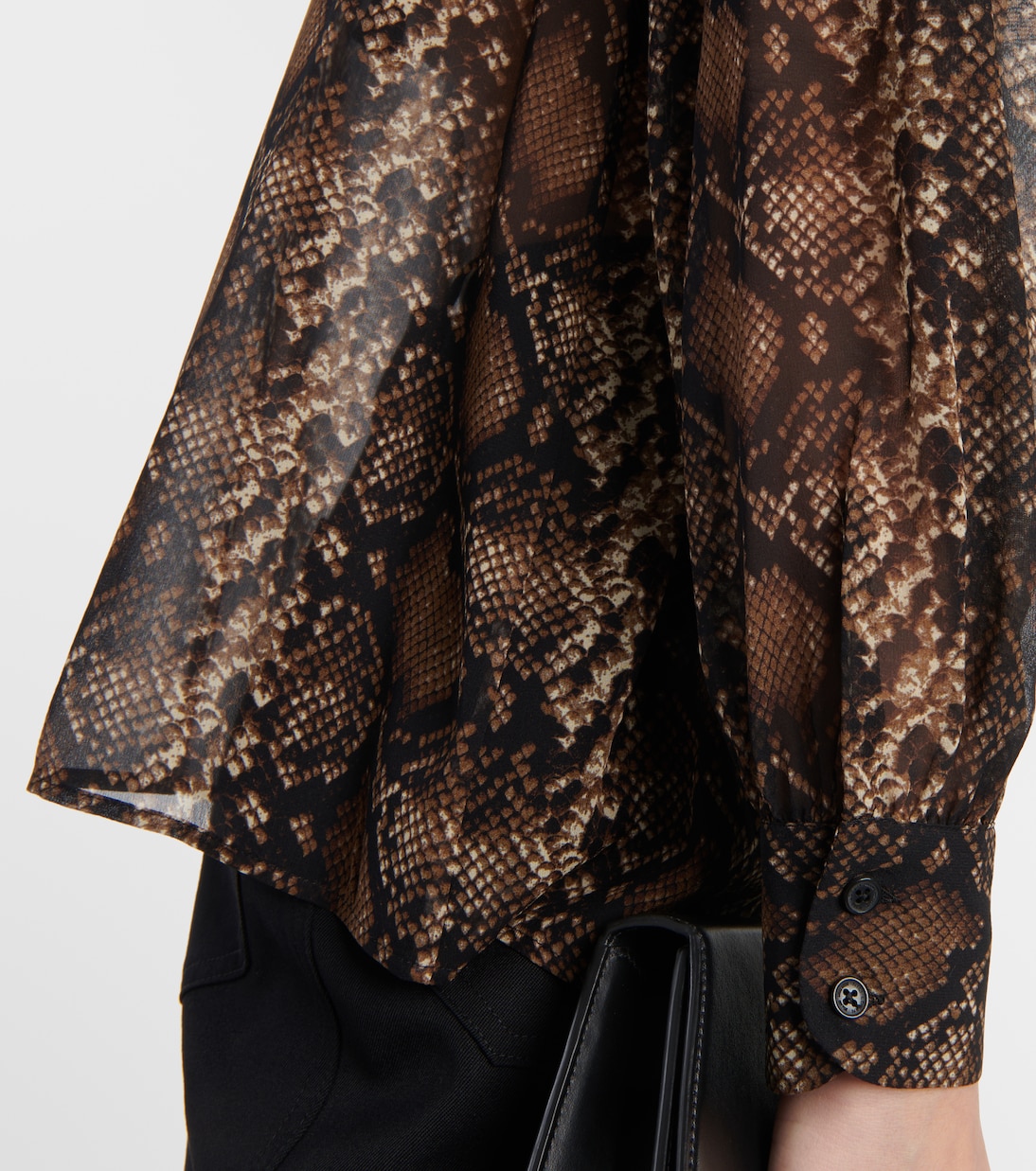 Blusa Carina de seda con efecto serpiente | Nili Lotan