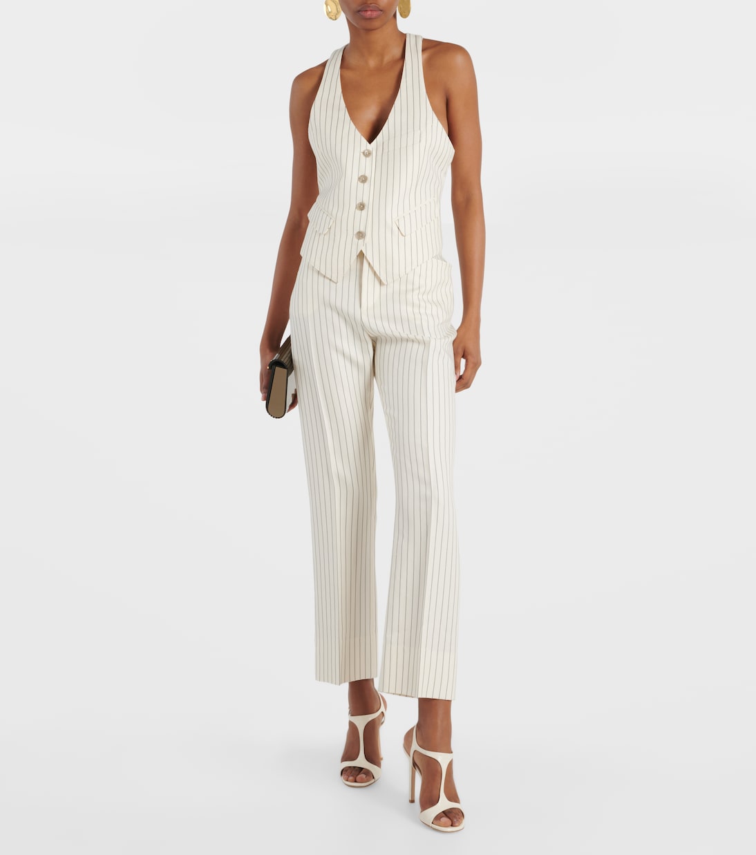 Gilet in misto lana e seta a righe | Tom Ford