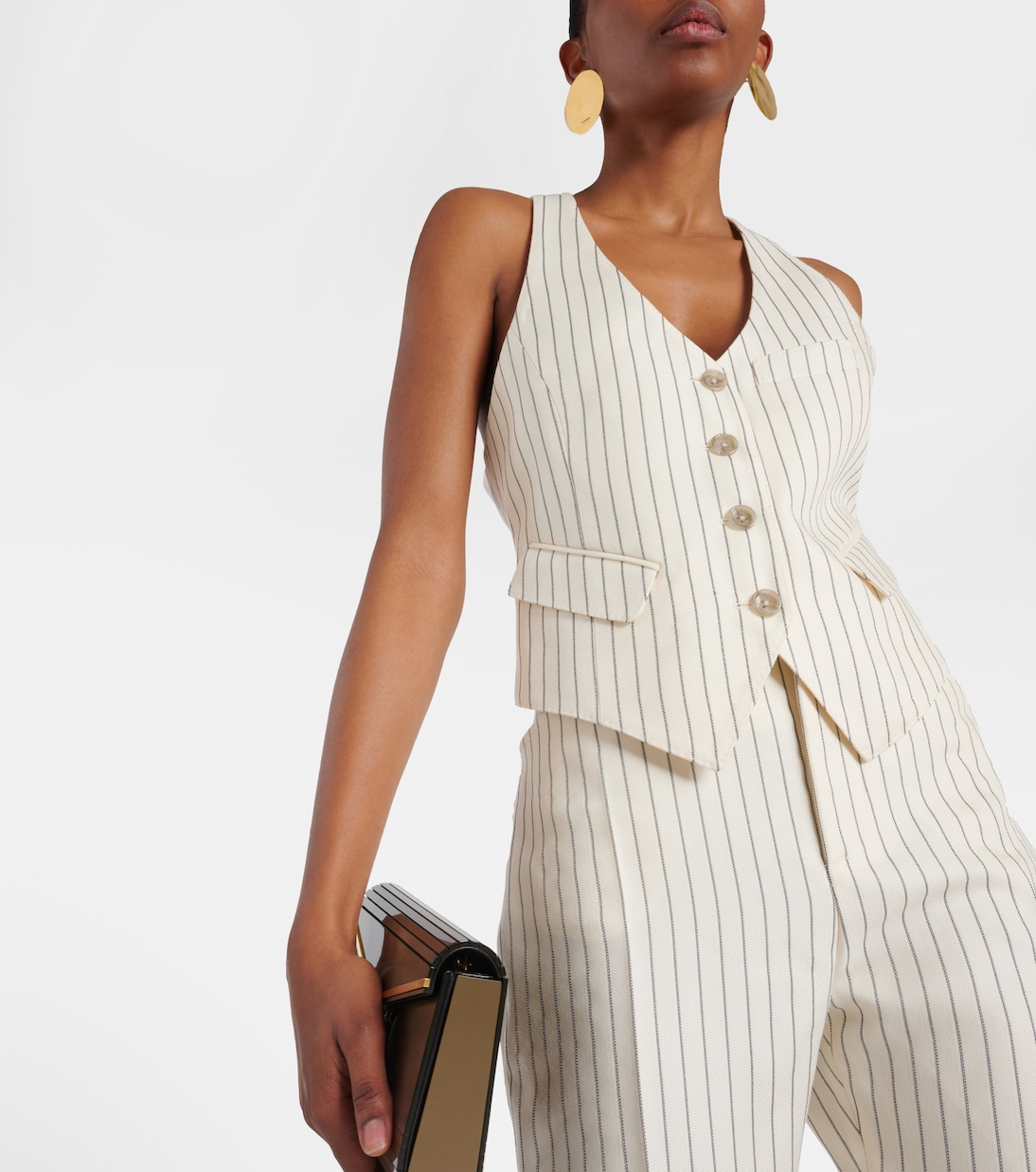 Gilet in misto lana e seta a righe | Tom Ford