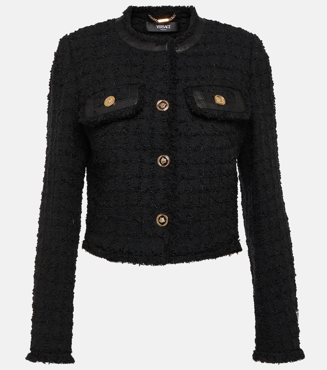 Cropped bouclé jacket | Versace