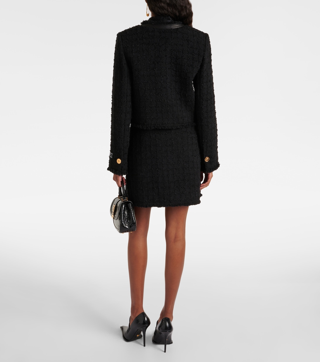 Cropped bouclé jacket | Versace