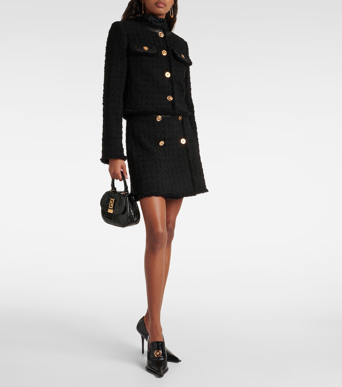 Cropped bouclé jacket | Versace