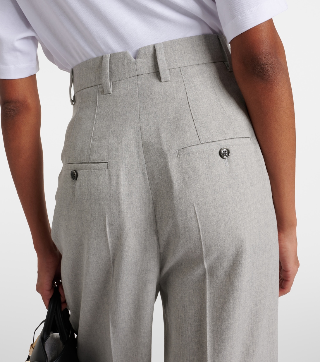 Weite High-Rise-Hose aus Wolle | Ami Paris