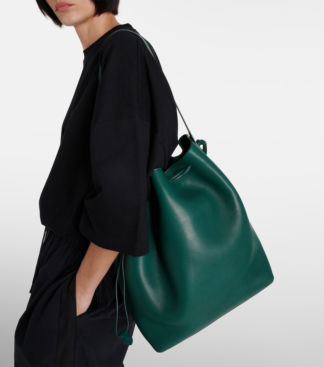Leather bucket bag on sale