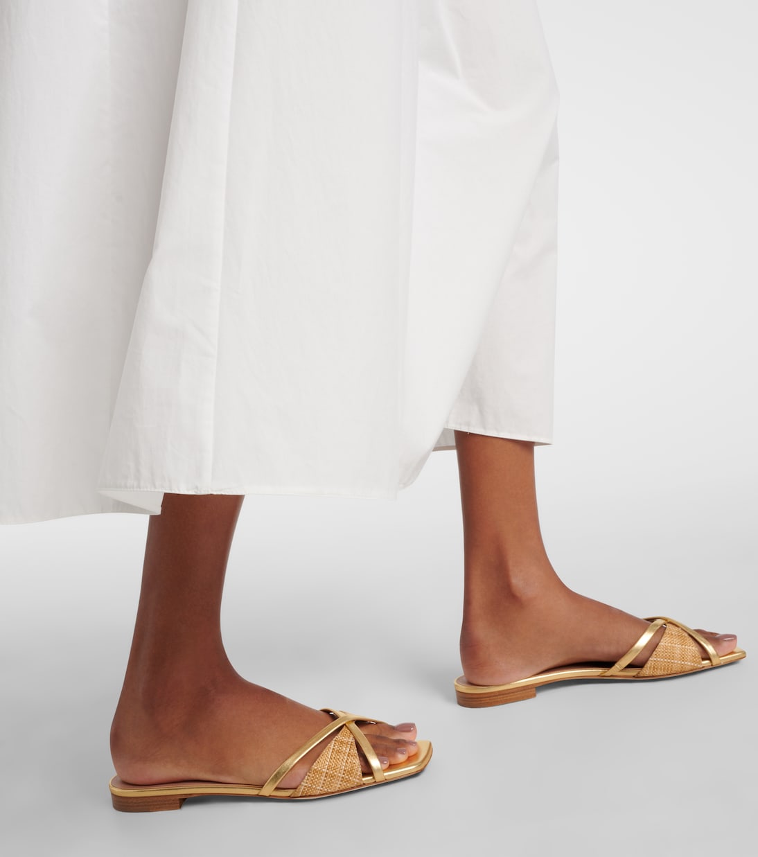 Sandali Penn in rafia e pelle metallizzata | Malone Souliers