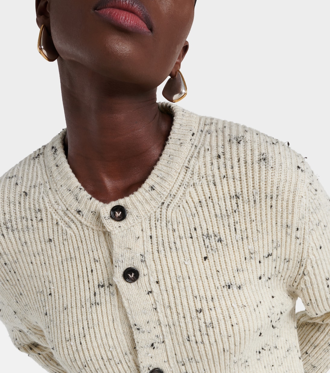 Cardigan oversize in lana a coste | Bottega Veneta