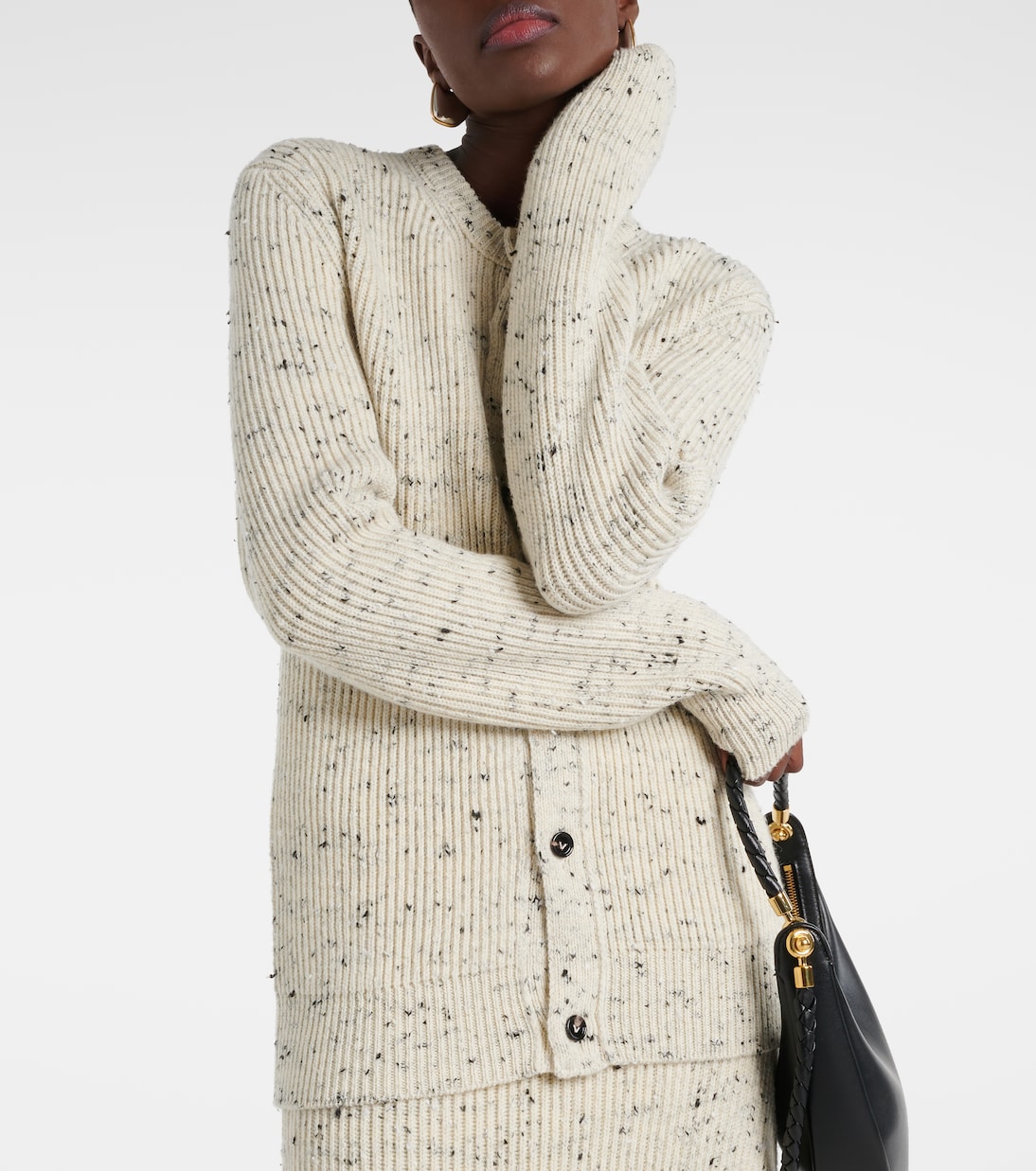 Cardigan oversize in lana a coste | Bottega Veneta