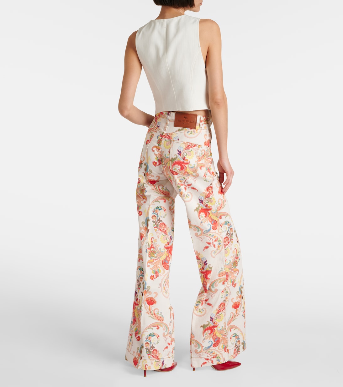 Jeans flared con stampa a vita alta | Etro