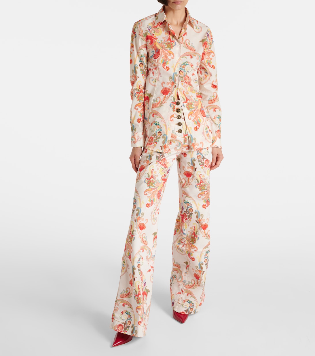 Jeans flared con stampa a vita alta | Etro