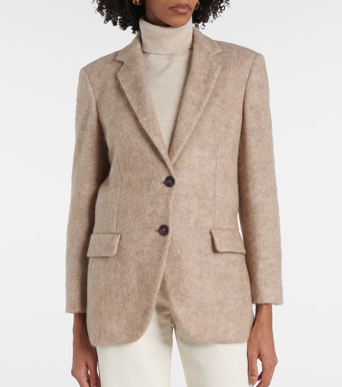Wool, mohair, and cashmere-blend blazer | Brunello Cucinelli