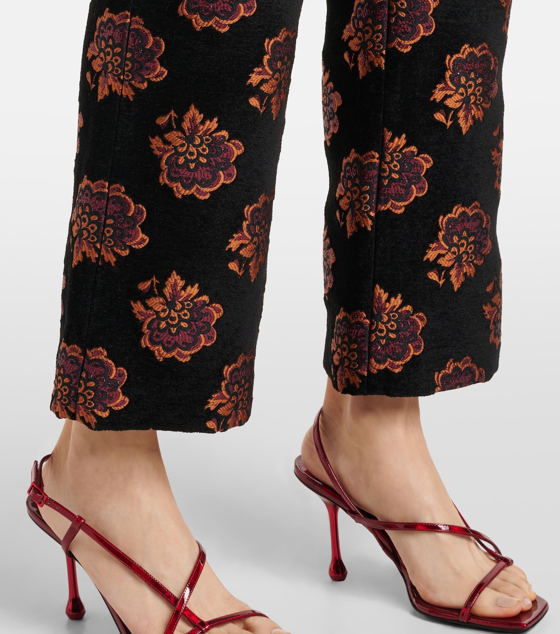 Pantalon droit en jacquard à fleurs | La DoubleJ