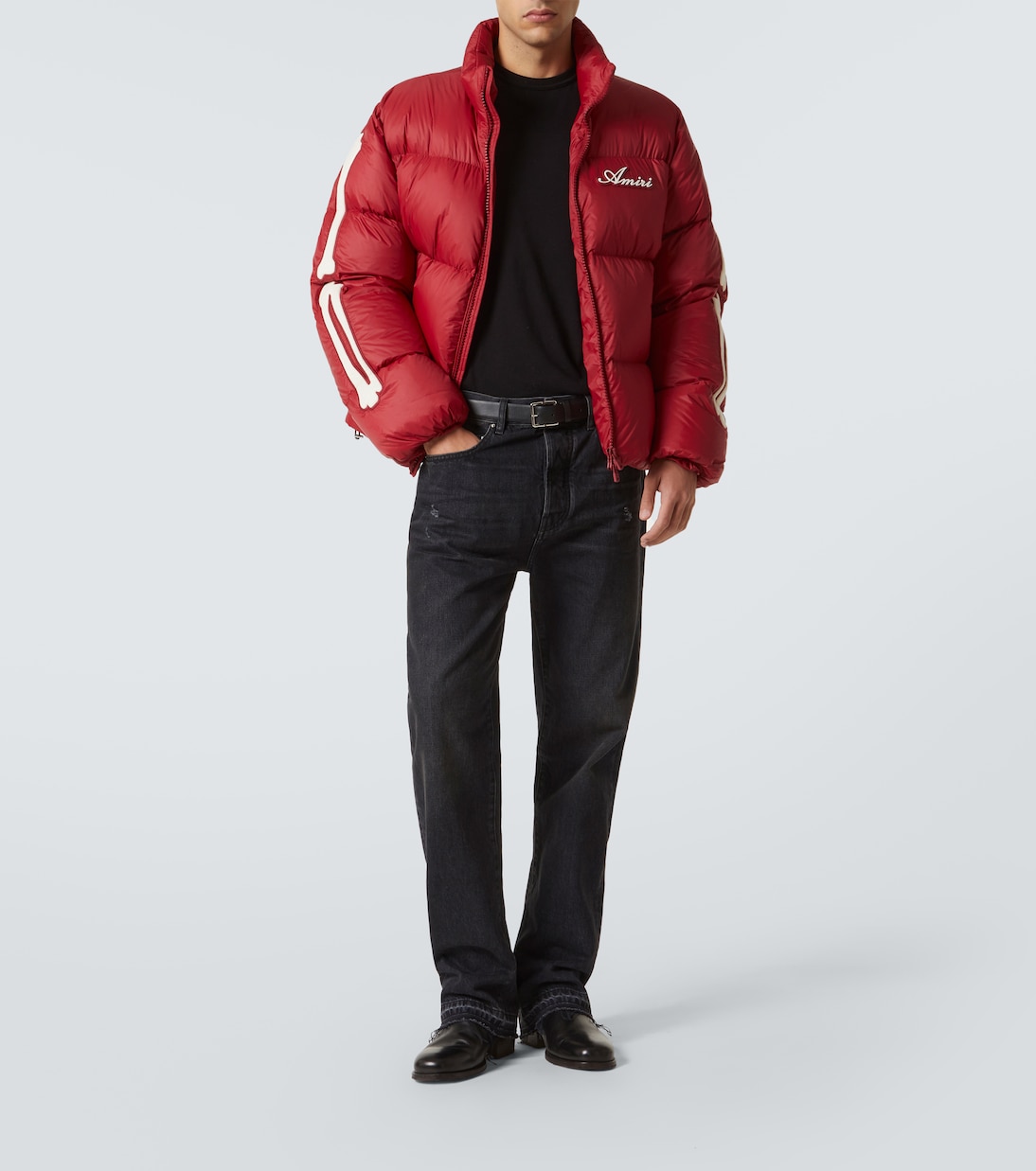 Bones logo patch-appliqué down jacket | Amiri