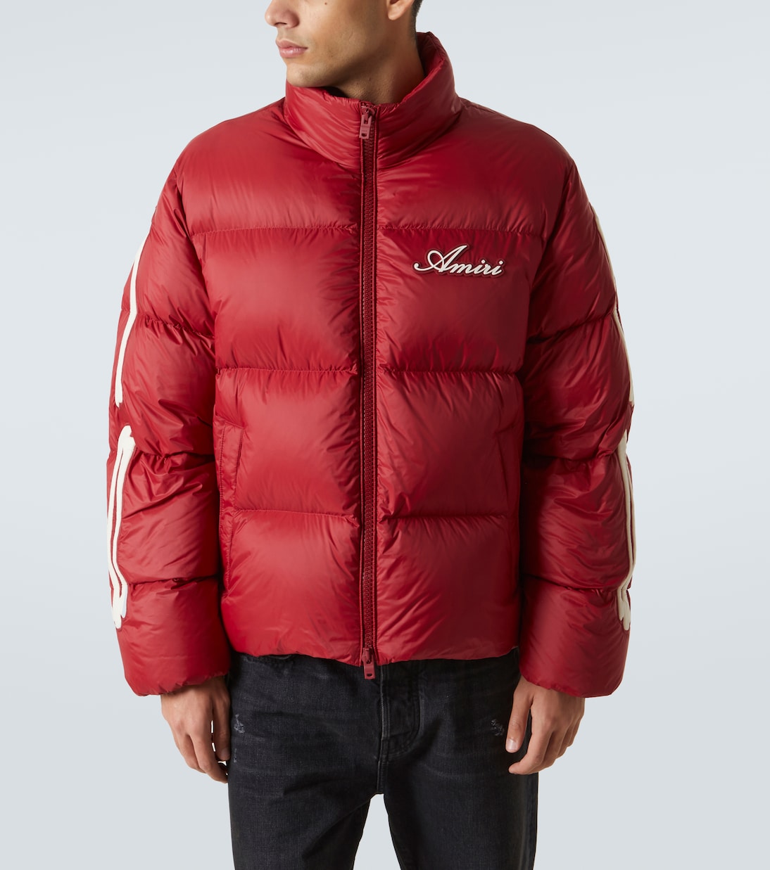 Bones logo patch-appliqué down jacket | Amiri