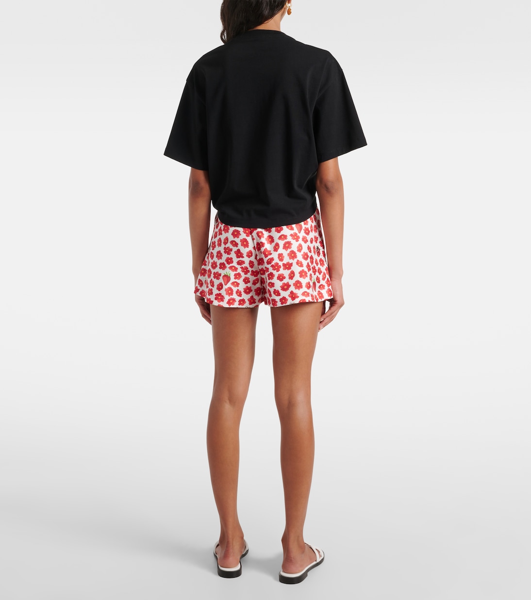 Camiseta cropped de algodón con logo | Versace