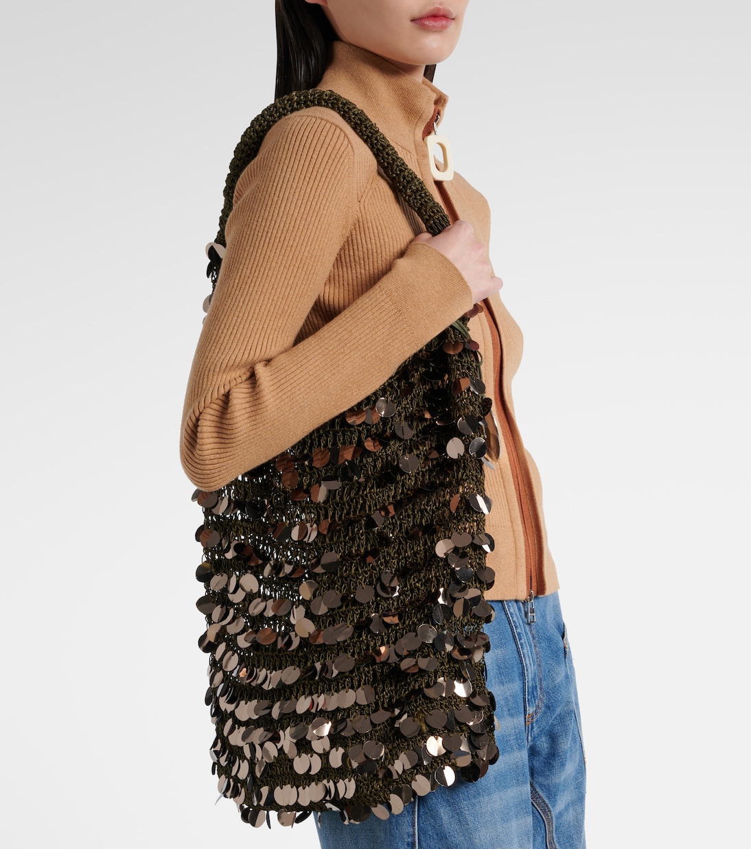 Sequined mesh tote bag | JW Anderson