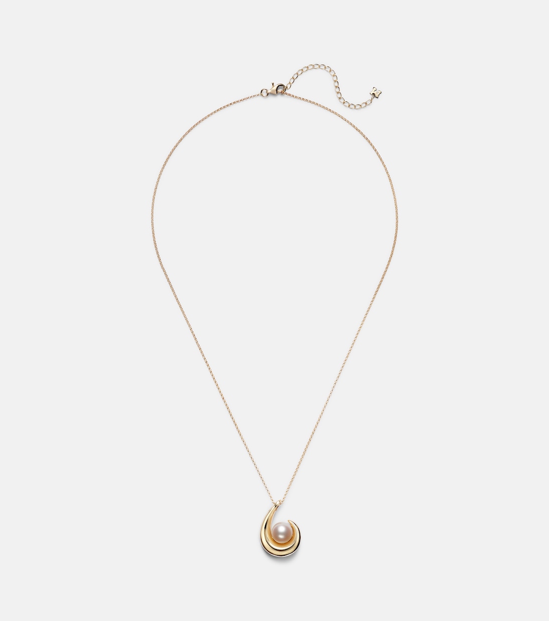 Pearl Curl 14kt gold pendant necklace with freshwater pearl | Mateo
