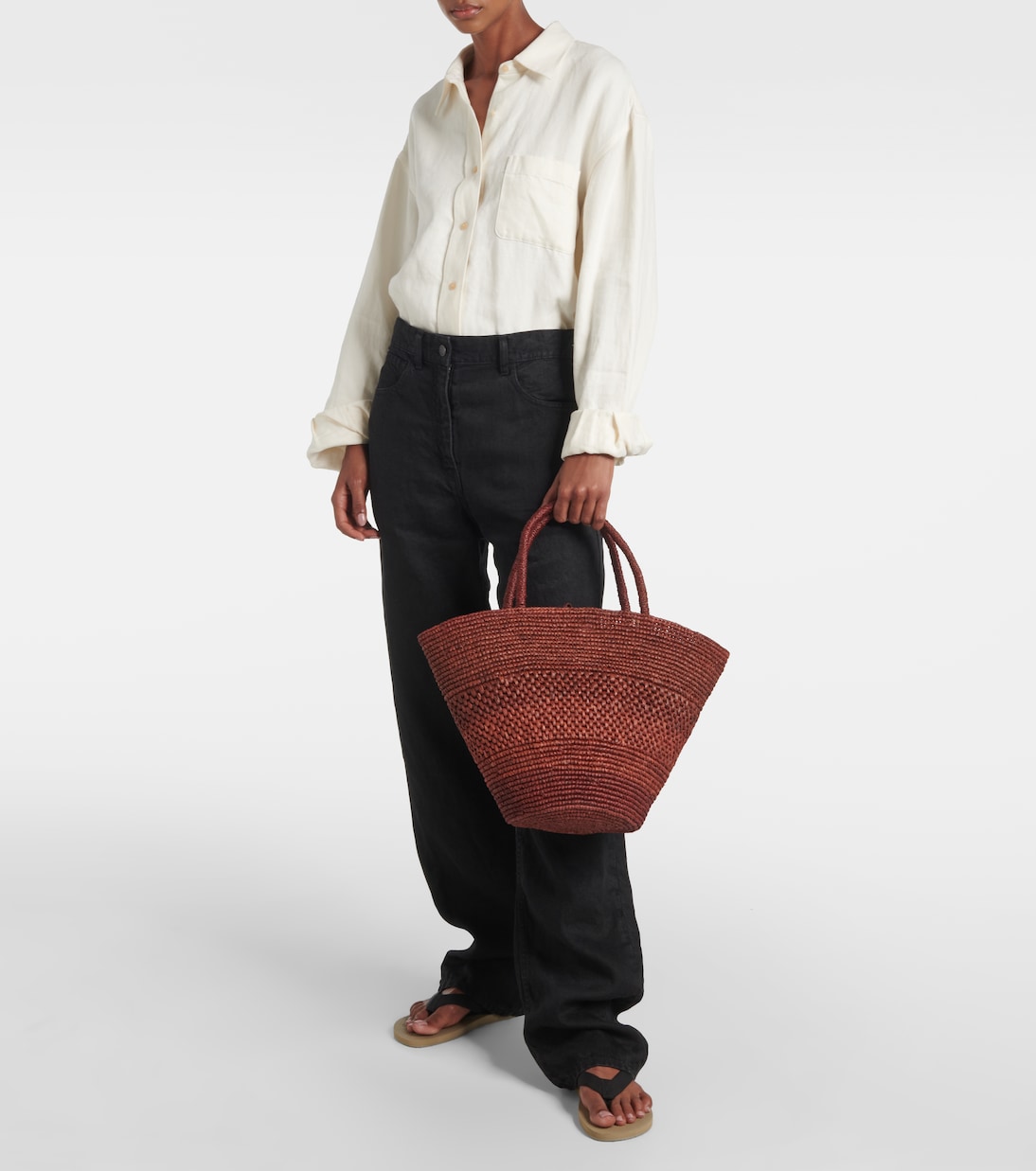 Emilie raffia basket bag | The Row