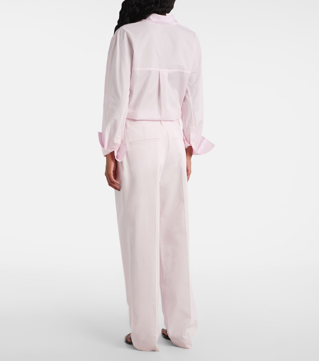 Pantaloni regular in cotone a vita alta | Toteme