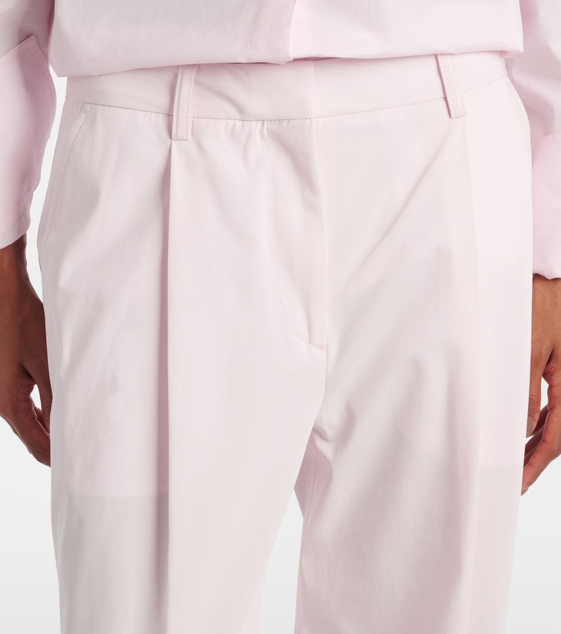 Pantaloni regular in cotone a vita alta | Toteme