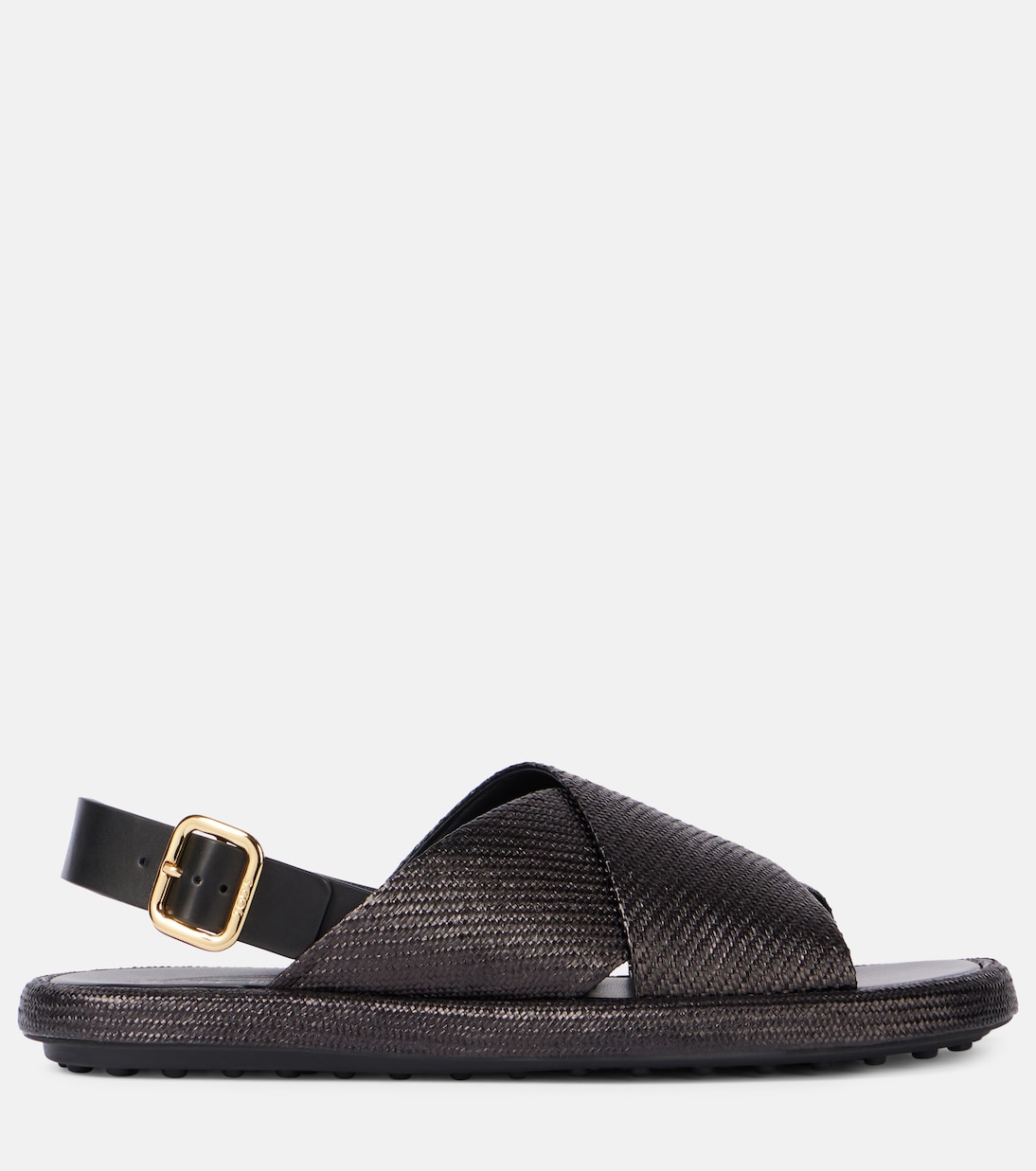 Woven leather-trimmed sandals | Tod's