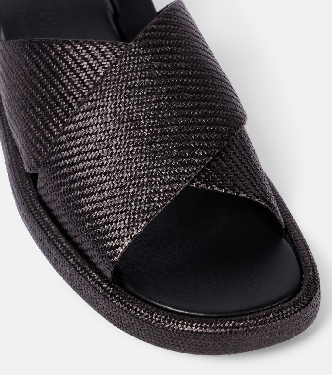 Woven leather-trimmed sandals | Tod's