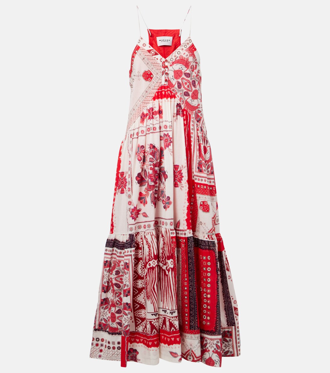 Sabbage Printed Cotton Midi Dress In Red Marant Etoile Mytheresa