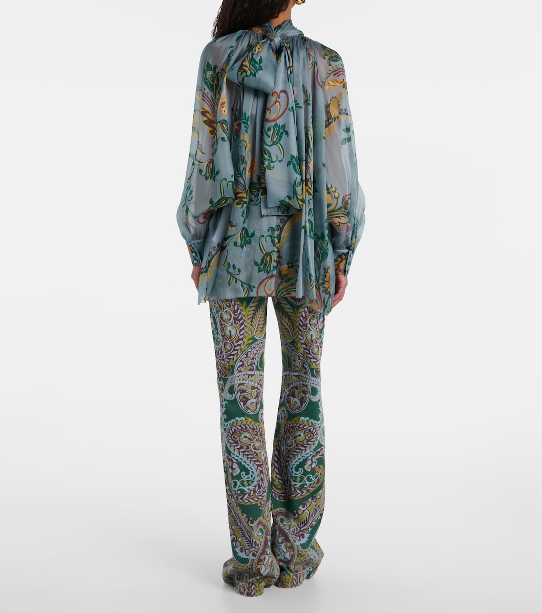 Printed ruched silk top | Etro