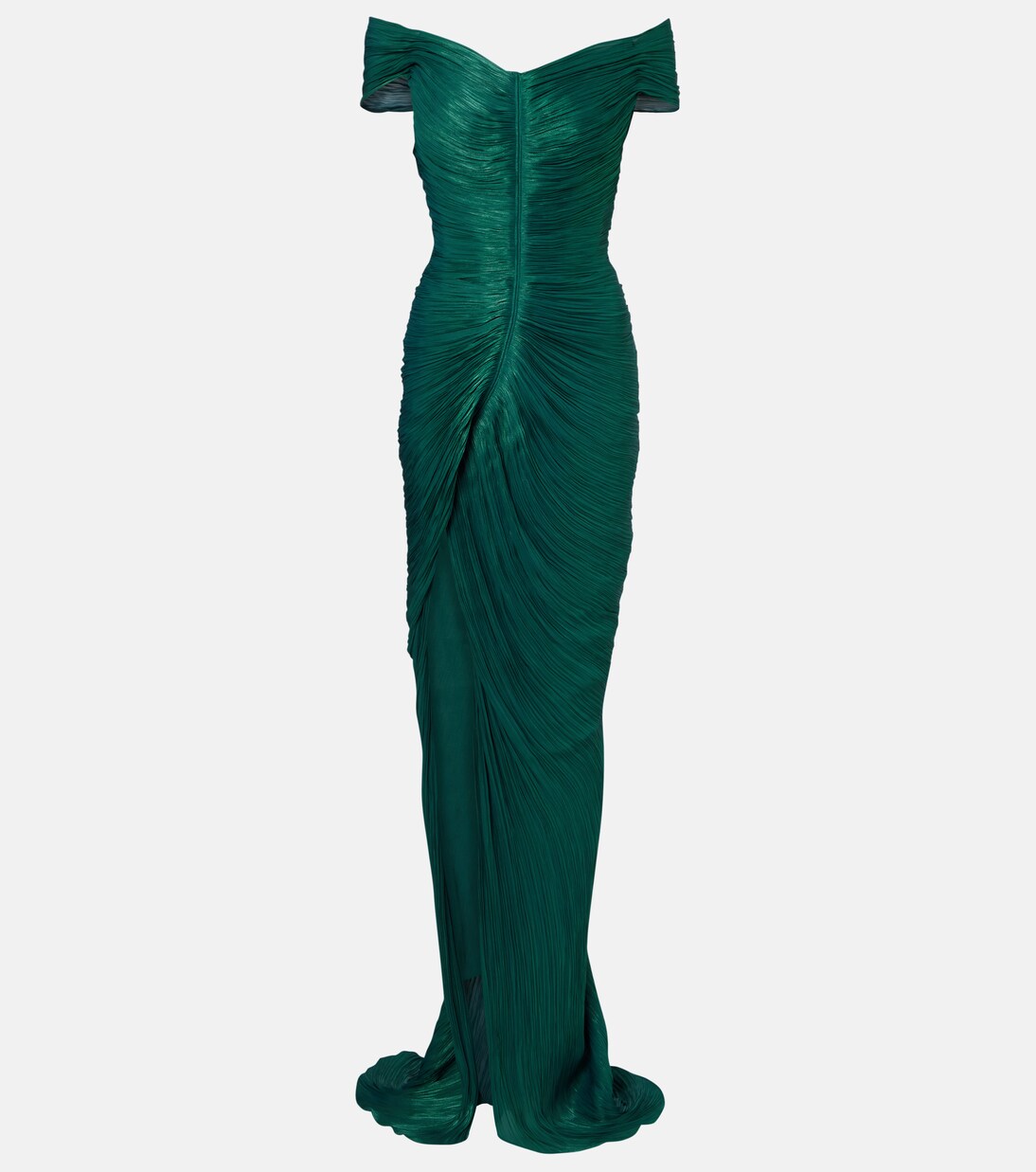 Ruched off-shoulder bustier gown  | Marmar Halim