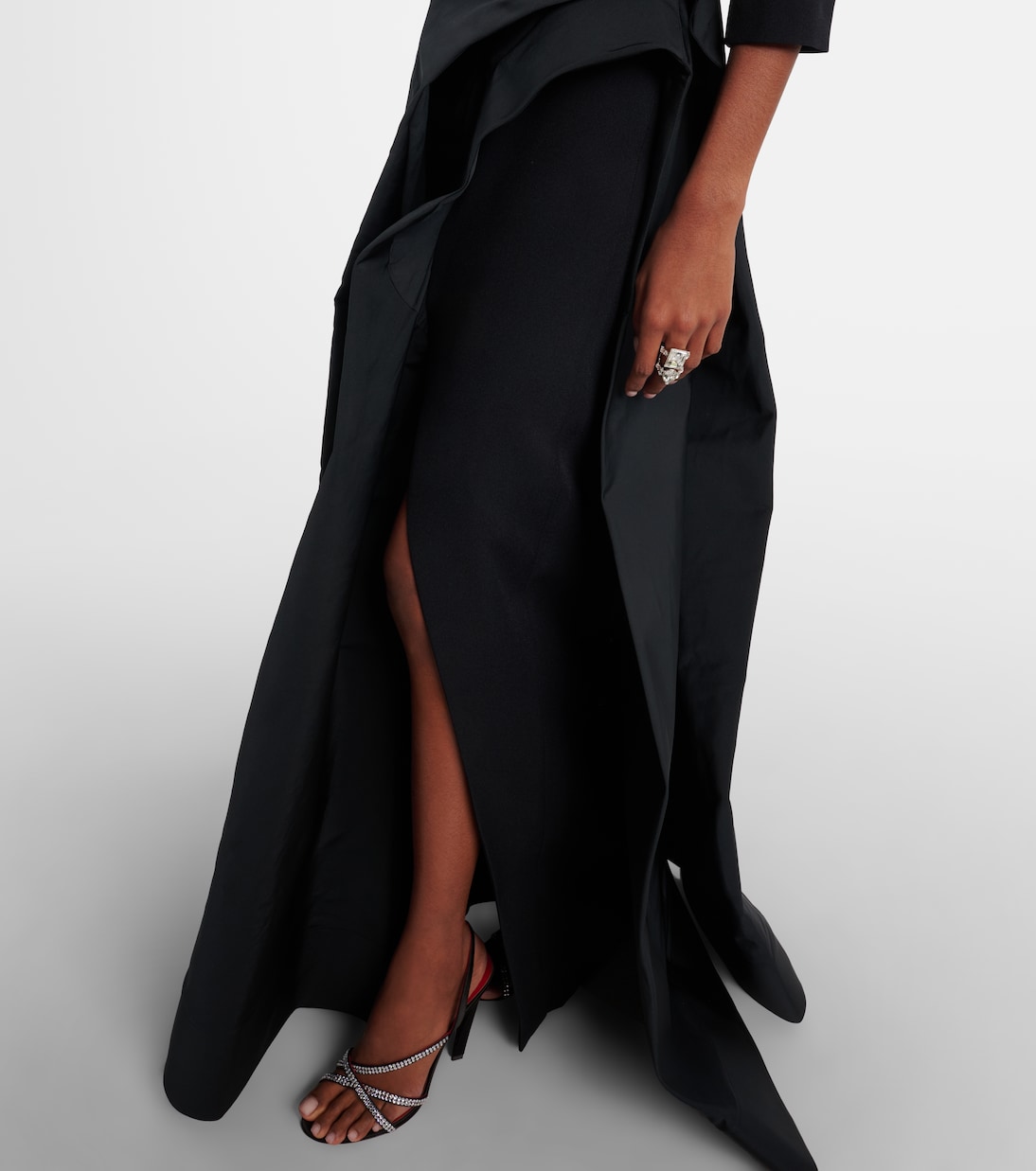 Nila draped off-shoulder crêpe gown | Safiyaa