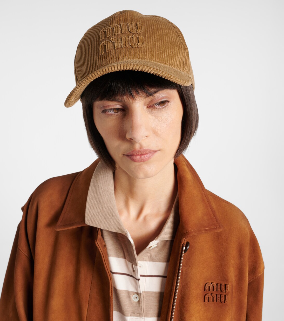 Cotton velvet baseball cap | Miu Miu
