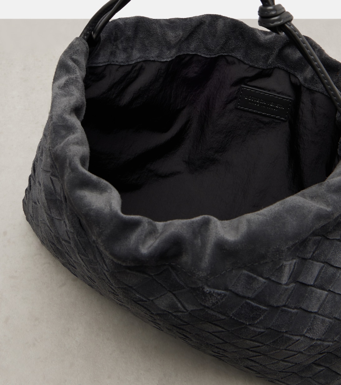 Pochette Dustbag Small Intrecciato en daim | Bottega Veneta