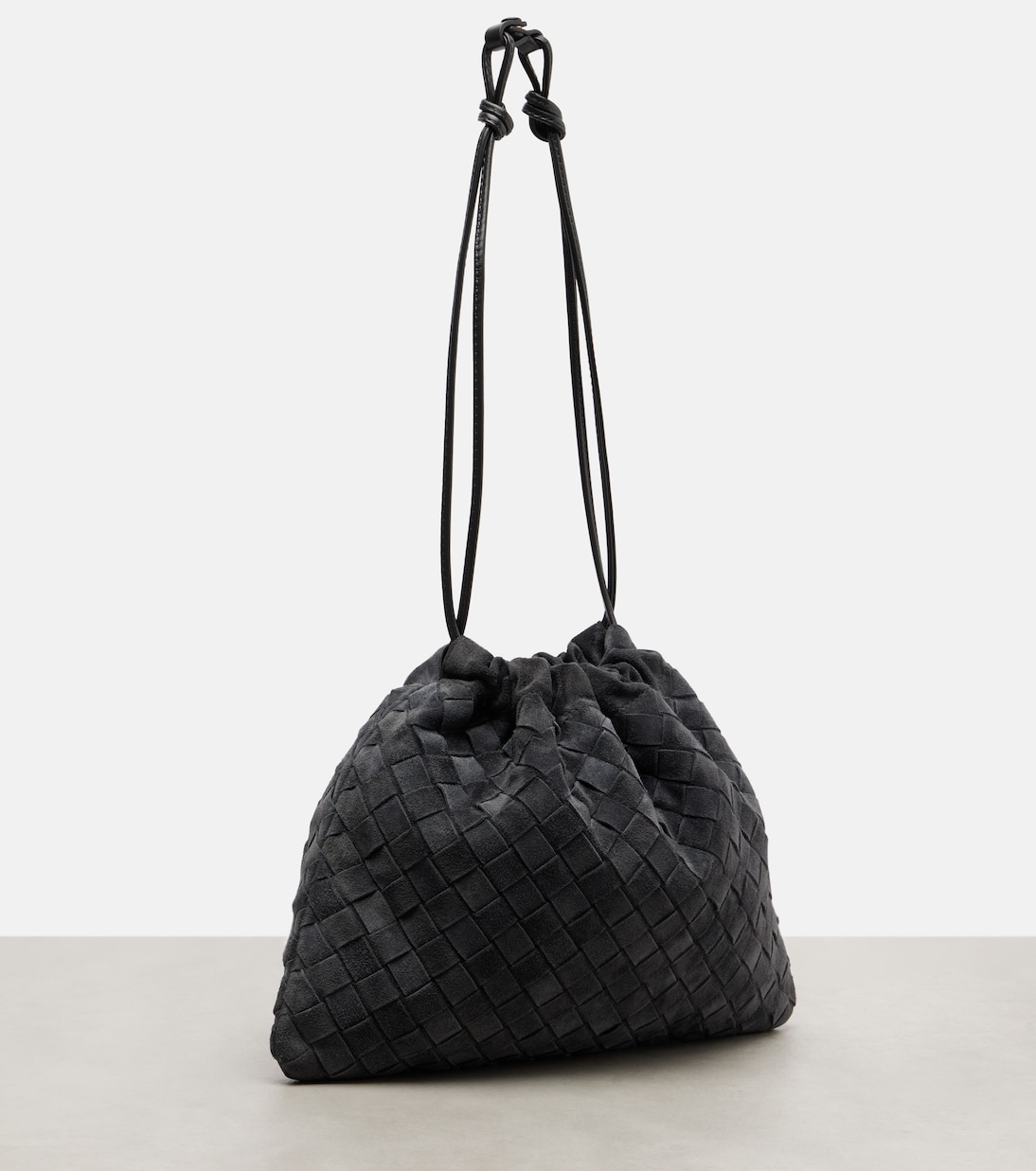 Pochette Dustbag Small Intrecciato en daim | Bottega Veneta