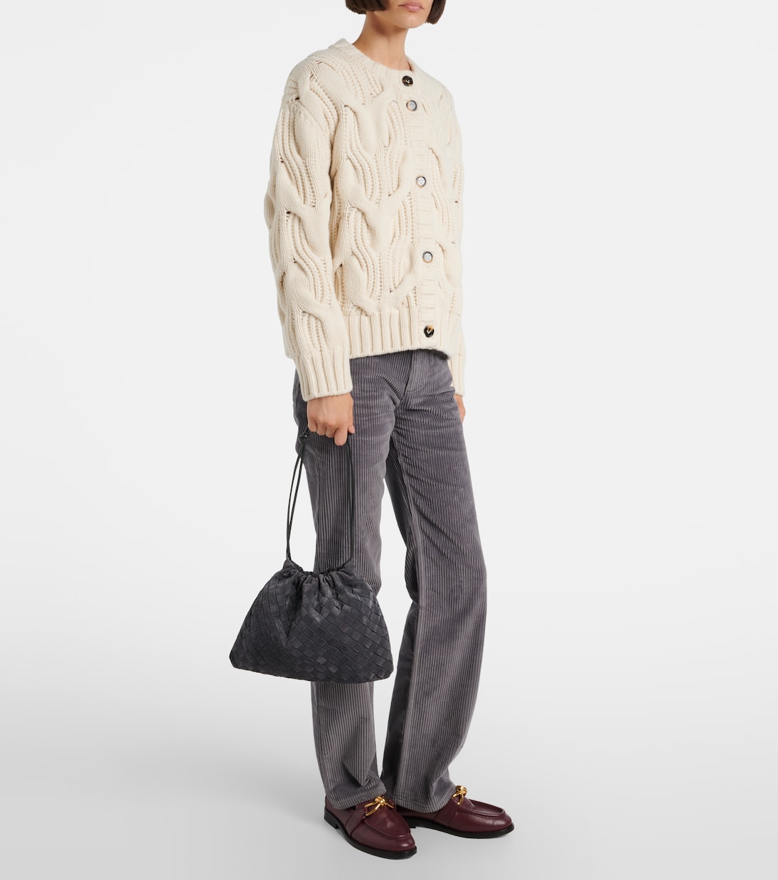 Pochette Dustbag Small Intrecciato en daim | Bottega Veneta