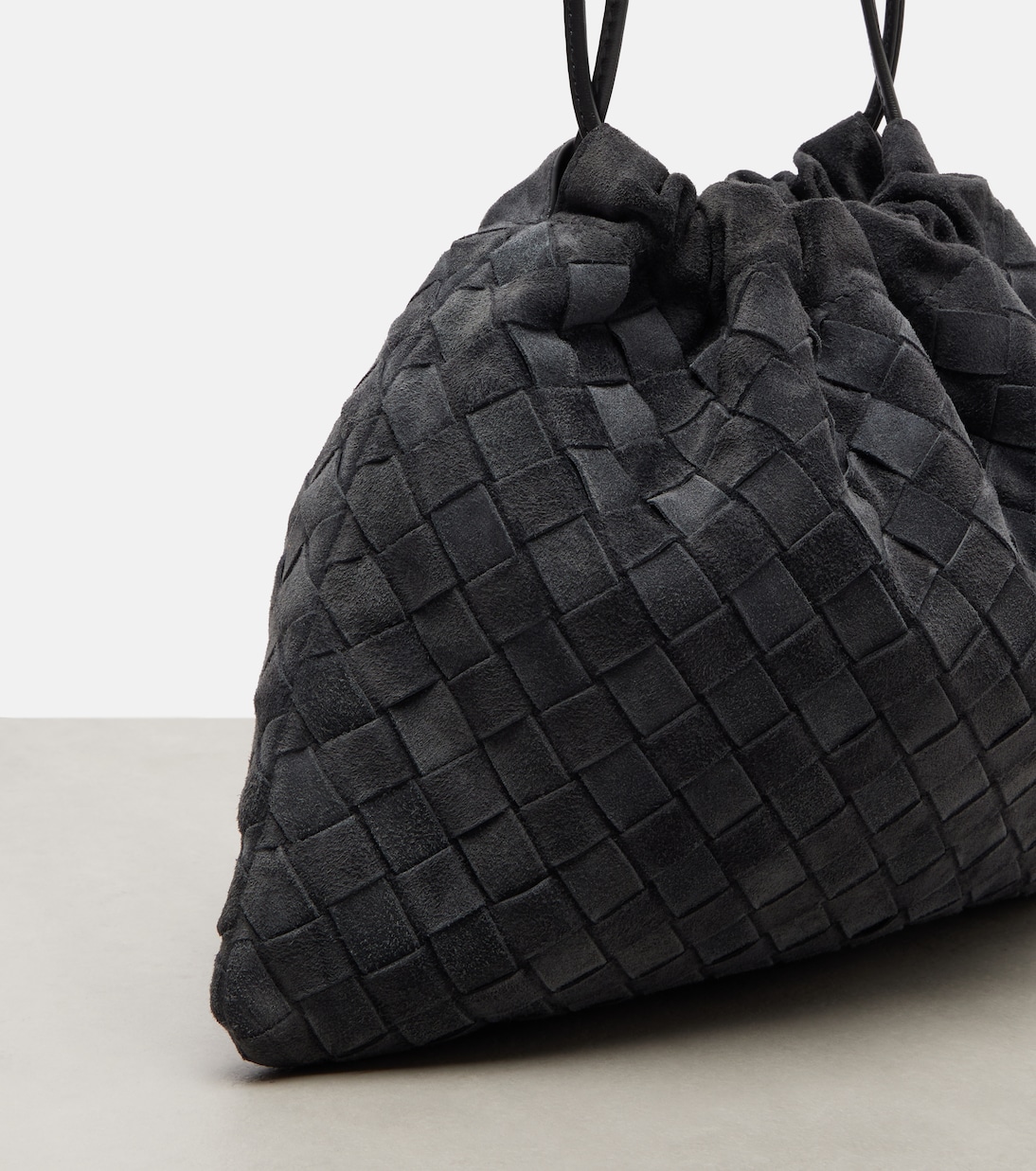 Pochette Dustbag Small Intrecciato en daim | Bottega Veneta