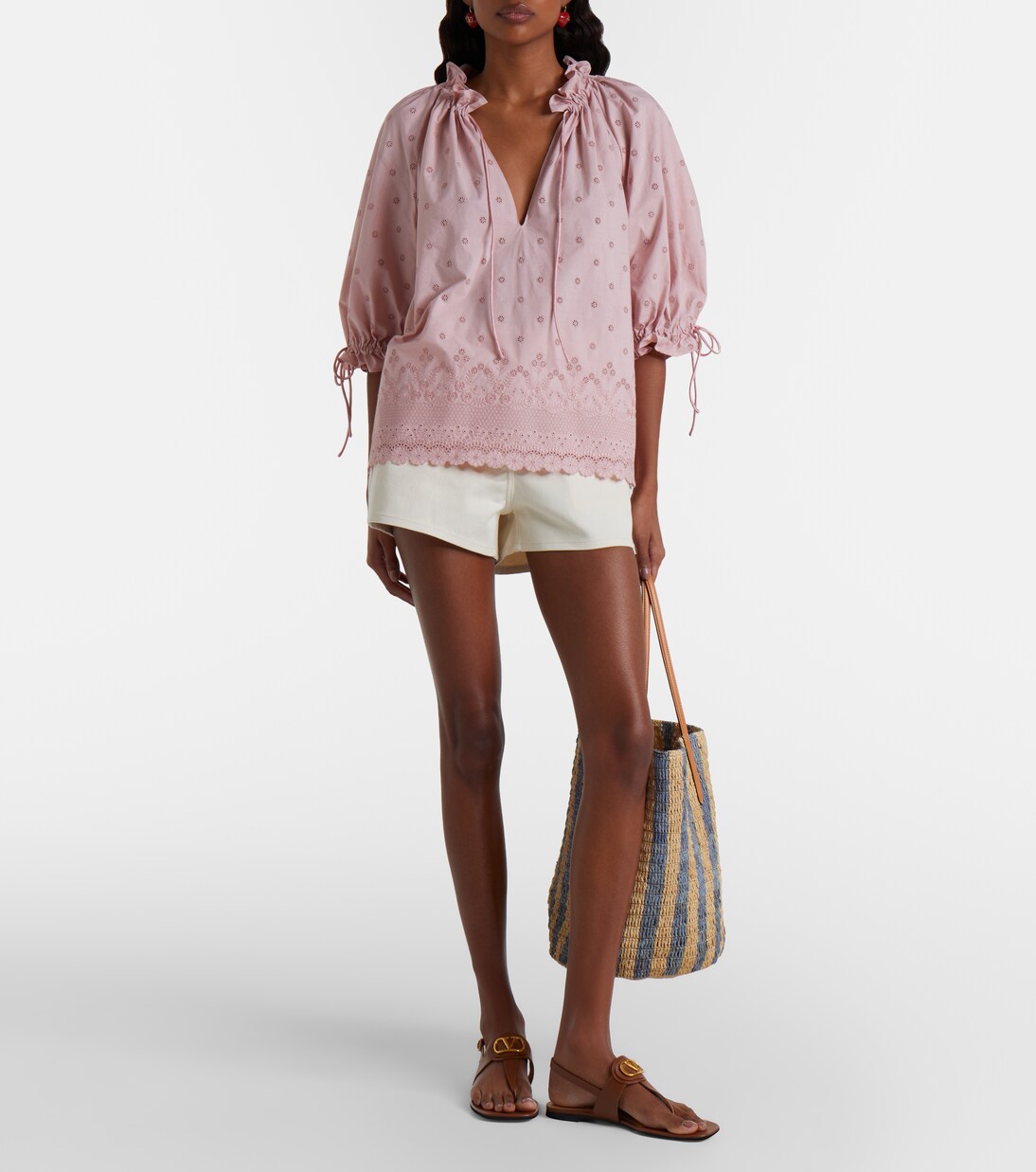 Broderie anglaise cotton blouse | Valentino